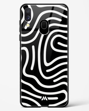 Monochrome Maze Glass Case Phone Cover-(Samsung)