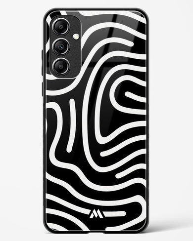 Monochrome Maze Glass Case Phone Cover-(Samsung)