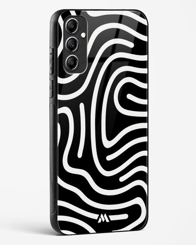 Monochrome Maze Glass Case Phone Cover-(Samsung)