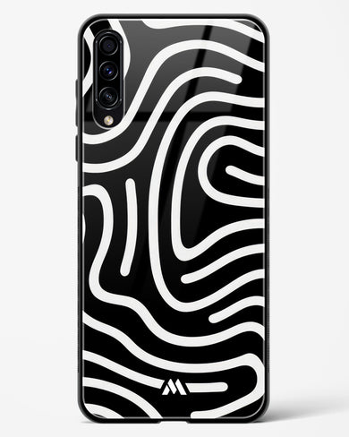 Monochrome Maze Glass Case Phone Cover-(Samsung)