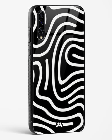 Monochrome Maze Glass Case Phone Cover-(Samsung)