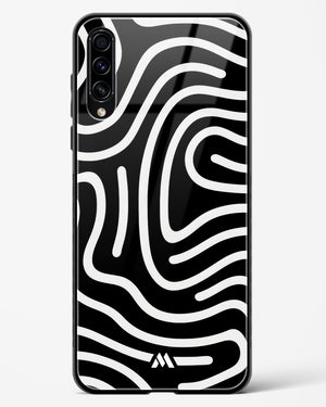 Monochrome Maze Glass Case Phone Cover-(Samsung)