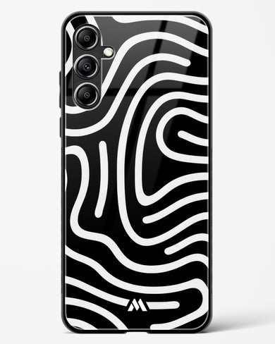 Monochrome Maze Glass Case Phone Cover-(Samsung)