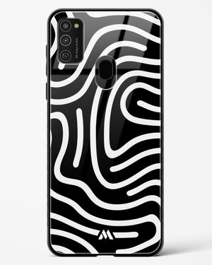 Monochrome Maze Glass Case Phone Cover-(Samsung)