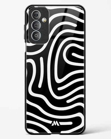 Monochrome Maze Glass Case Phone Cover-(Samsung)