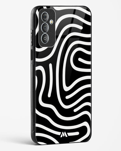 Monochrome Maze Glass Case Phone Cover-(Samsung)