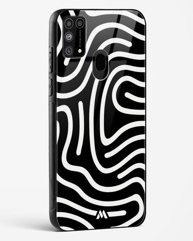 Monochrome Maze Glass Case Phone Cover-(Samsung)