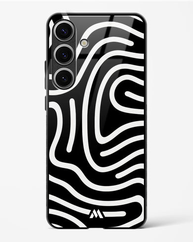 Monochrome Maze Glass Case Phone Cover-(Samsung)