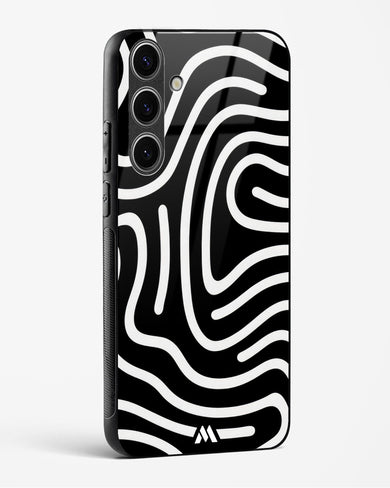 Monochrome Maze Glass Case Phone Cover-(Samsung)