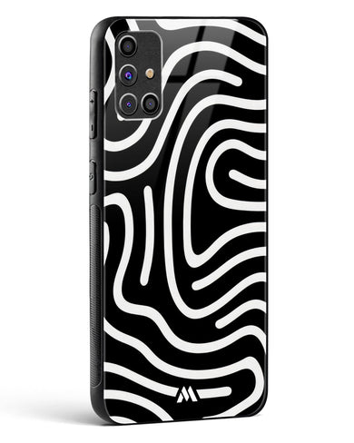 Monochrome Maze Glass Case Phone Cover-(Samsung)