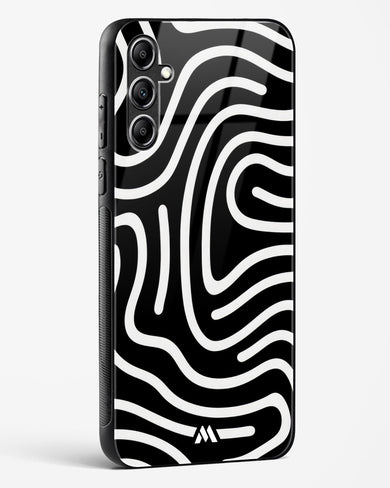 Monochrome Maze Glass Case Phone Cover-(Samsung)