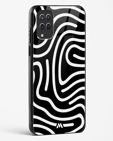 Monochrome Maze Glass Case Phone Cover-(Samsung)