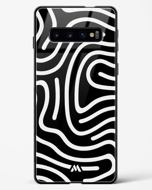 Monochrome Maze Glass Case Phone Cover-(Samsung)