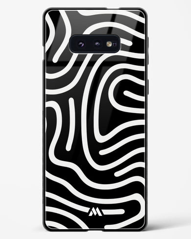 Monochrome Maze Glass Case Phone Cover-(Samsung)