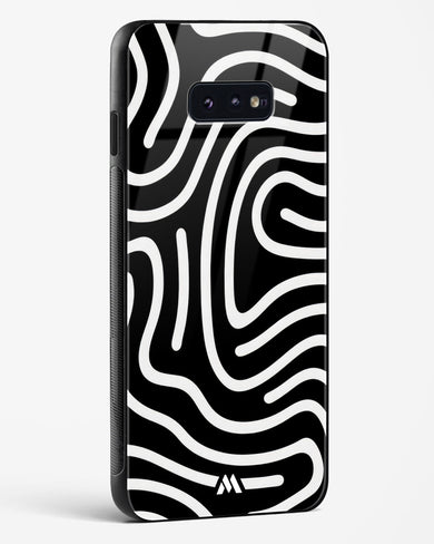 Monochrome Maze Glass Case Phone Cover-(Samsung)