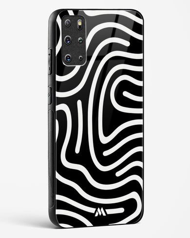 Monochrome Maze Glass Case Phone Cover-(Samsung)