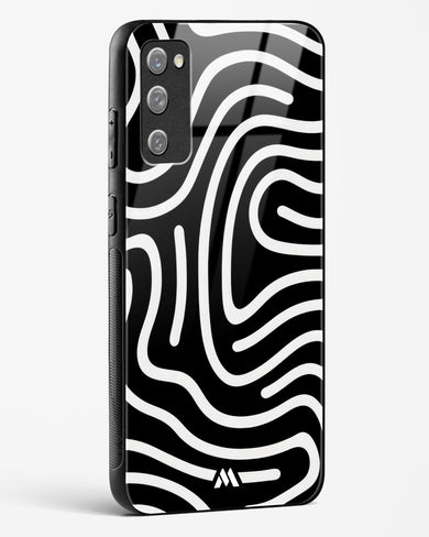 Monochrome Maze Glass Case Phone Cover-(Samsung)