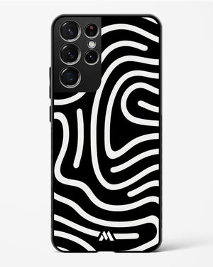 Monochrome Maze Glass Case Phone Cover-(Samsung)