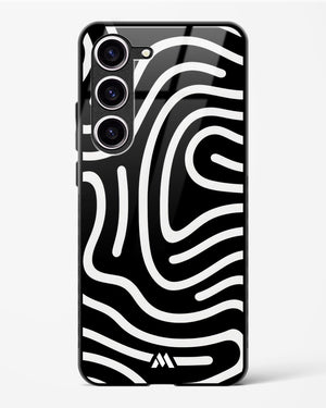 Monochrome Maze Glass Case Phone Cover-(Samsung)