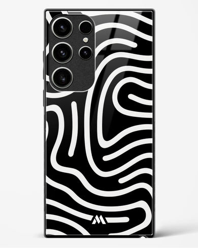 Monochrome Maze Glass Case Phone Cover-(Samsung)