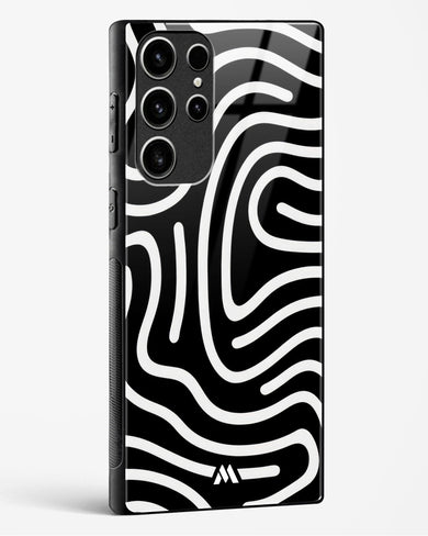 Monochrome Maze Glass Case Phone Cover-(Samsung)