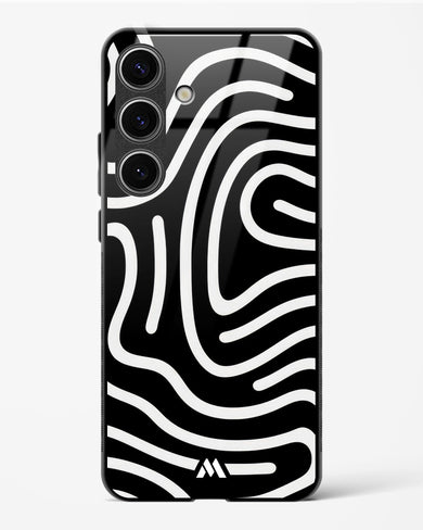 Monochrome Maze Glass Case Phone Cover-(Samsung)