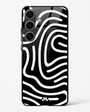 Monochrome Maze Glass Case Phone Cover-(Samsung)