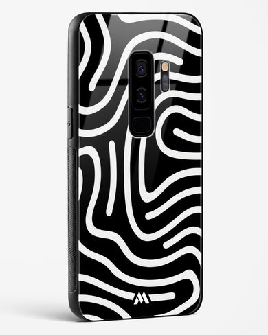 Monochrome Maze Glass Case Phone Cover-(Samsung)