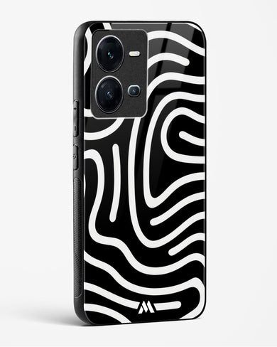 Monochrome Maze Glass Case Phone Cover-(Vivo)