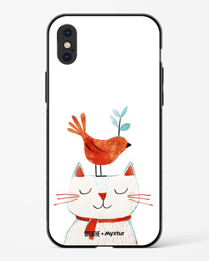 Whisker Perch [BREATHE] Glass Case Phone Cover (Apple)