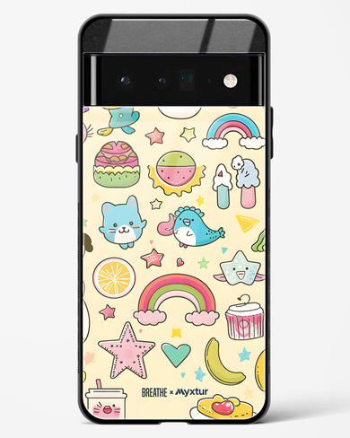 Happy Stickers [BREATHE] Glass Case Phone Cover-(Google)