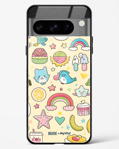 Happy Stickers [BREATHE] Glass Case Phone Cover-(Google)