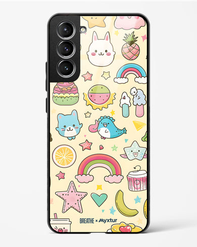 Happy Stickers [BREATHE] Glass Case Phone Cover-(Samsung)