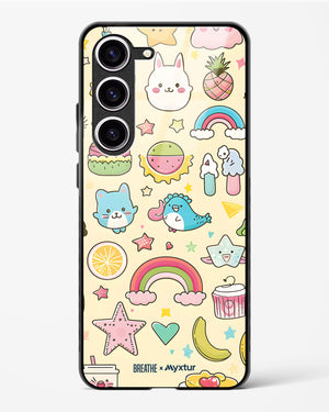 Happy Stickers [BREATHE] Glass Case Phone Cover-(Samsung)