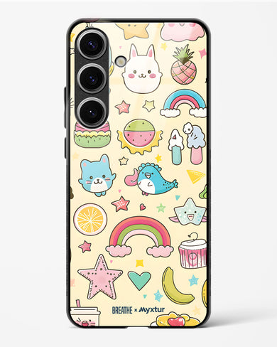 Happy Stickers [BREATHE] Glass Case Phone Cover-(Samsung)