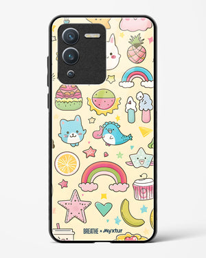 Happy Stickers [BREATHE] Glass Case Phone Cover-(Vivo)