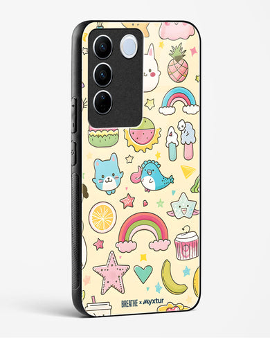 Happy Stickers [BREATHE] Glass Case Phone Cover-(Vivo)