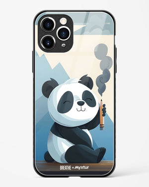 Pencil Panda Pal [BREATHE] Glass Case Phone Cover (Apple)