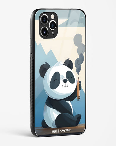 Pencil Panda Pal [BREATHE] Glass Case Phone Cover (Apple)