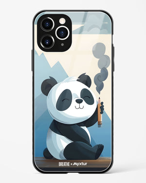 Pencil Panda Pal [BREATHE] Glass Case Phone Cover (Apple)