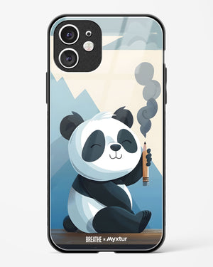 Pencil Panda Pal [BREATHE] Glass Case Phone Cover (Apple)
