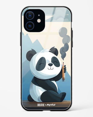 Pencil Panda Pal [BREATHE] Glass Case Phone Cover (Apple)