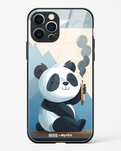 Pencil Panda Pal [BREATHE] Glass Case Phone Cover (Apple)