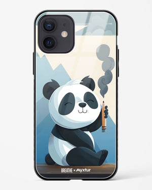 Pencil Panda Pal [BREATHE] Glass Case Phone Cover (Apple)