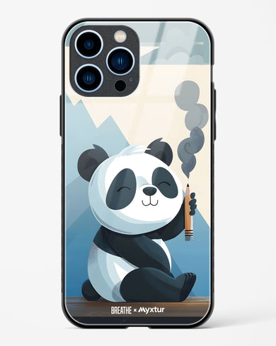 Pencil Panda Pal [BREATHE] Glass Case Phone Cover (Apple)