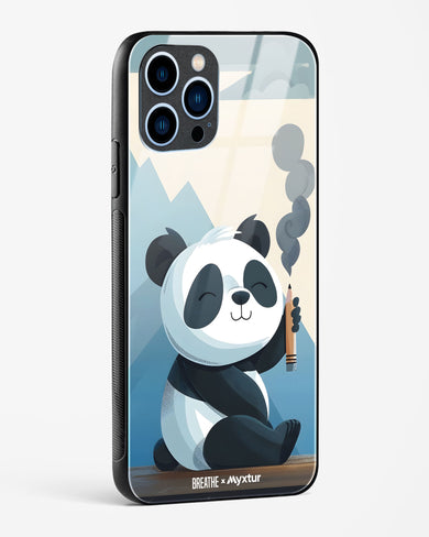 Pencil Panda Pal [BREATHE] Glass Case Phone Cover (Apple)