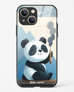 Pencil Panda Pal [BREATHE] Glass Case Phone Cover (Apple)