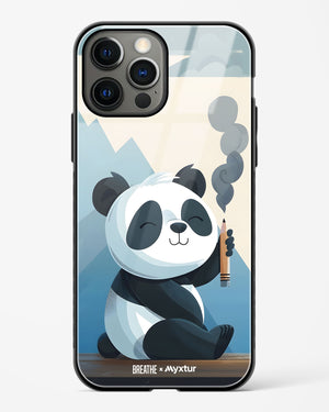 Pencil Panda Pal [BREATHE] Glass Case Phone Cover (Apple)