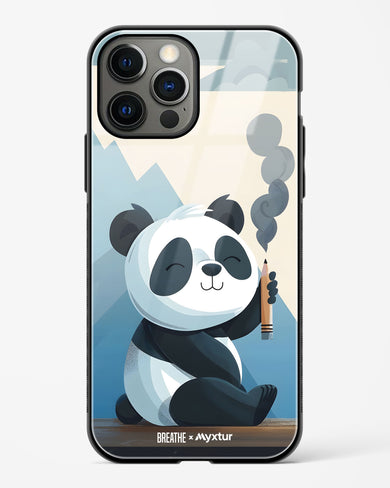 Pencil Panda Pal [BREATHE] Glass Case Phone Cover (Apple)