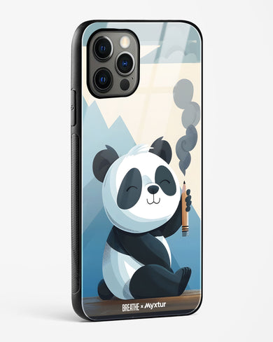 Pencil Panda Pal [BREATHE] Glass Case Phone Cover (Apple)